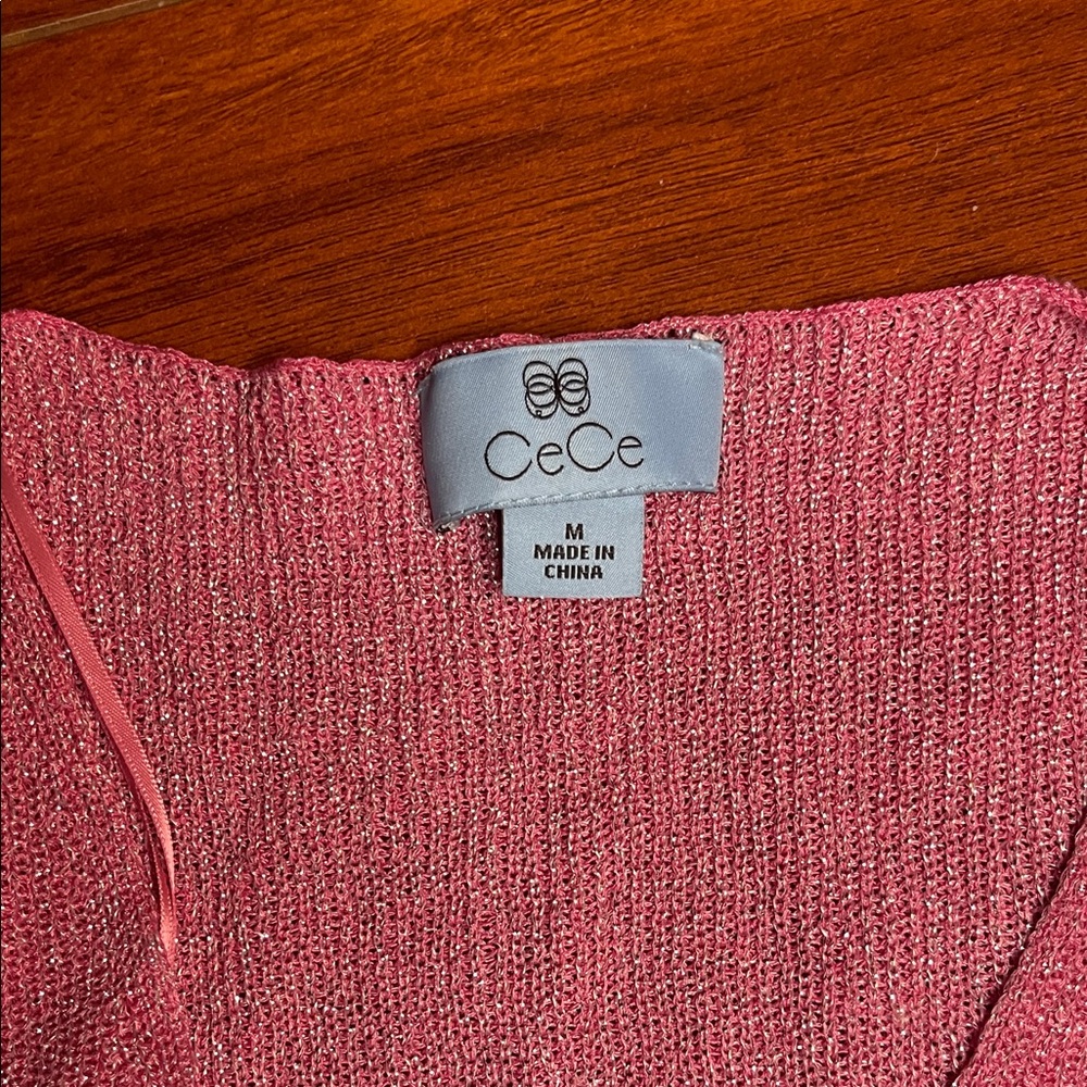 CeCe Sparkling Pink Sleeveless Top | Size Medium | NWT - Picture 2 of 7